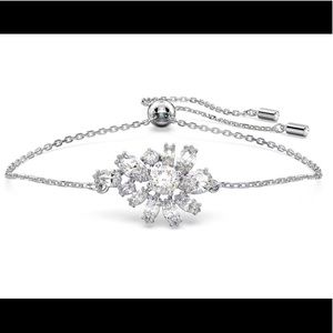 SWAROVSKI CRYSTAL GEMA BRACELET MIXED CUTS FLOWER WHITE RHODIUM PLATED NEW